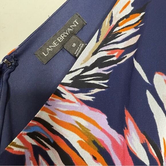 Lane Bryant Multicolor Floral Dress Navy Maxi length size 18 - Picture 3 of 4